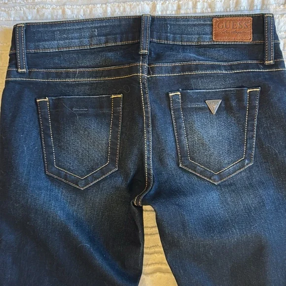 Guess Ultra Skinny Womens Crop Raw fringe hem Jeans sz 25 - Picture 7 of 8
